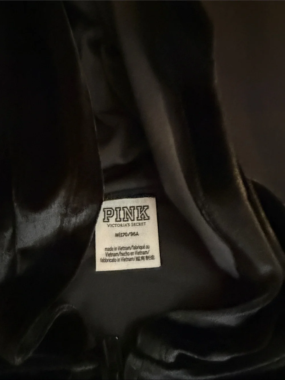 PINK Victoria's Secret Black Velour Zip Hoodie & Joggers with Rhinestone - Picture 3 of 6